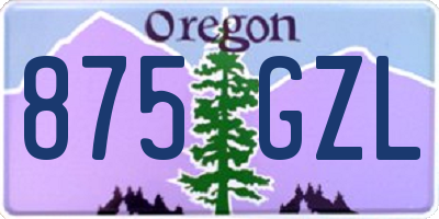 OR license plate 875GZL