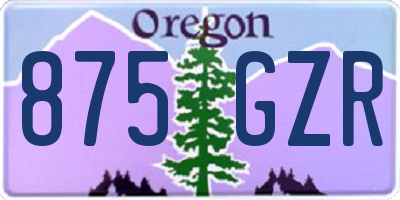 OR license plate 875GZR
