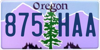 OR license plate 875HAA
