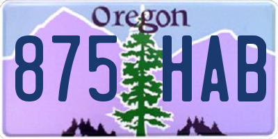 OR license plate 875HAB