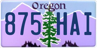 OR license plate 875HAI