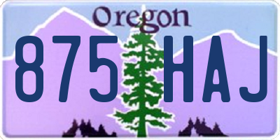 OR license plate 875HAJ