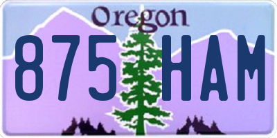 OR license plate 875HAM