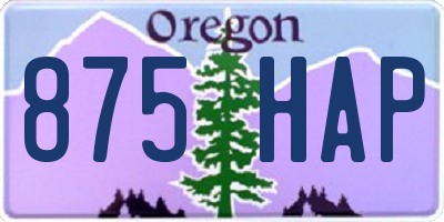 OR license plate 875HAP