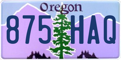 OR license plate 875HAQ