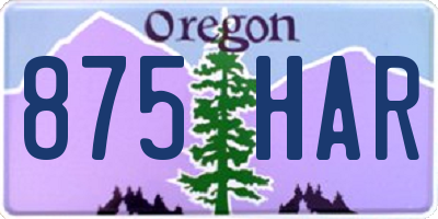 OR license plate 875HAR