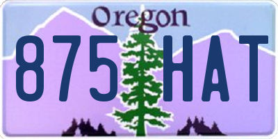 OR license plate 875HAT