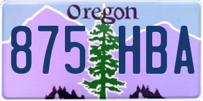 OR license plate 875HBA