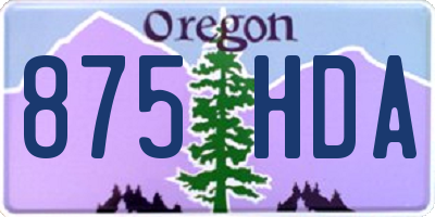 OR license plate 875HDA