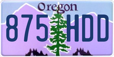 OR license plate 875HDD