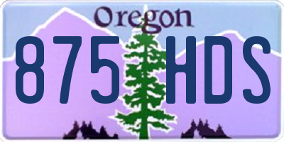 OR license plate 875HDS