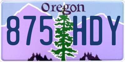 OR license plate 875HDY