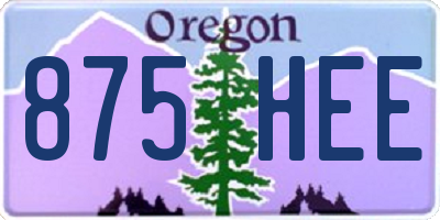 OR license plate 875HEE