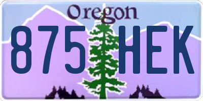 OR license plate 875HEK