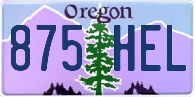 OR license plate 875HEL