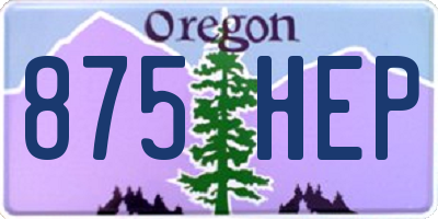 OR license plate 875HEP