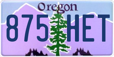 OR license plate 875HET