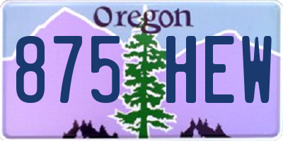 OR license plate 875HEW