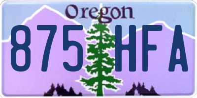 OR license plate 875HFA