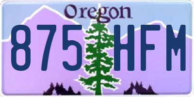 OR license plate 875HFM