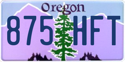 OR license plate 875HFT