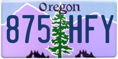 OR license plate 875HFY