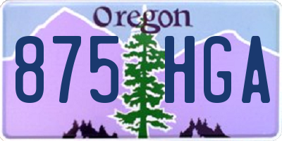 OR license plate 875HGA
