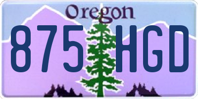 OR license plate 875HGD