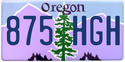 OR license plate 875HGH