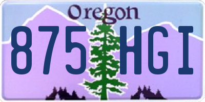 OR license plate 875HGI