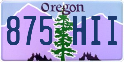 OR license plate 875HII