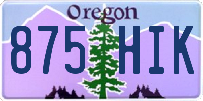 OR license plate 875HIK