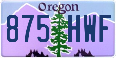 OR license plate 875HWF