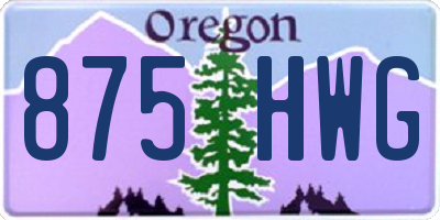 OR license plate 875HWG