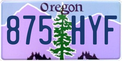 OR license plate 875HYF