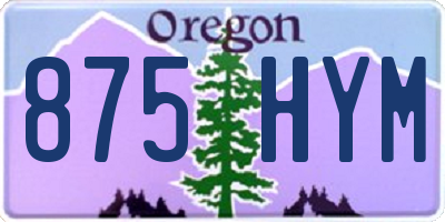 OR license plate 875HYM