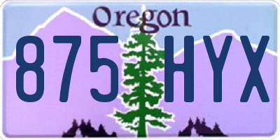 OR license plate 875HYX