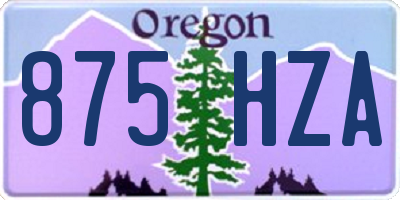 OR license plate 875HZA