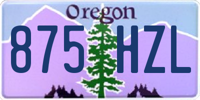 OR license plate 875HZL