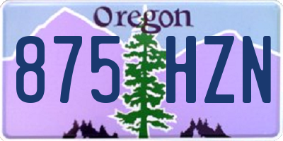 OR license plate 875HZN