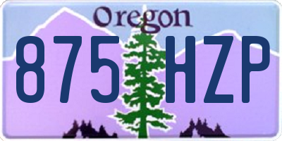 OR license plate 875HZP