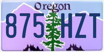 OR license plate 875HZT