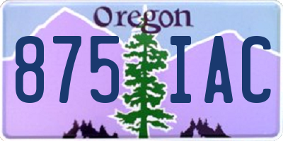OR license plate 875IAC