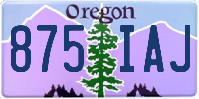 OR license plate 875IAJ