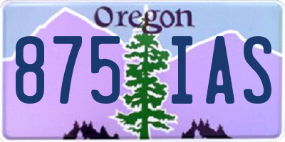 OR license plate 875IAS