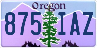 OR license plate 875IAZ