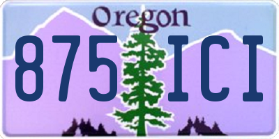 OR license plate 875ICI