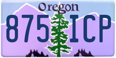 OR license plate 875ICP