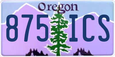 OR license plate 875ICS