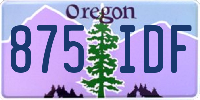 OR license plate 875IDF
